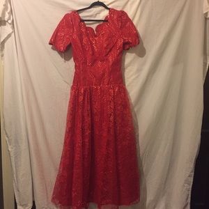 Mike Benet formals vintage red prom dress